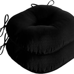 viewstar Round Outdoor Chair Cushions, Waterproof Memory Fiber Bistro Patio Furniture Cushions 15" x 15" Black, Pack of 02 Round Cushion for Home Garden Furniture Decoration-image-7