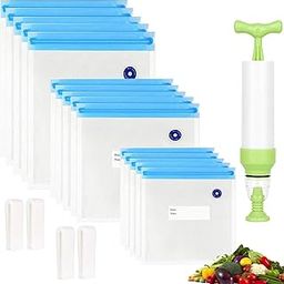 Repinsta Sous Vide Bags 20-Pack Reusable Vacuum Food Storage Bags with 3 Sizes, 1 Hand Pump, 4 Sealing Clips for Food Storage and Sous Vide Cooking-image-31