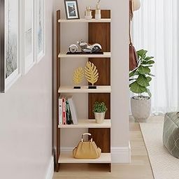 KVS Furniture Engineered Wood Bookshelf Cabinet Book Rack Organizer with Shelves for Décor Display Cabinet Floor Standing for Home Library (Brown & White) DIY(Do-It-Yourself)-26