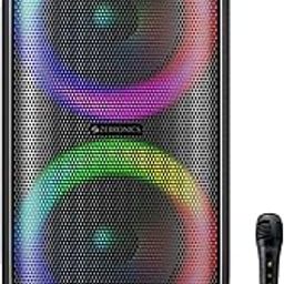 Zebronics Barrel 200 Bluetooth 5.0 Portable Speaker with 40W RMS, TWS, Wired Mic, Karaoke, RGB Lights, Mobile Holder, Dual 6.5" Drivers, Carry Handle and Built-in Rechargeable Battery-76