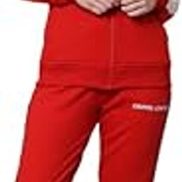 Women Red & White Color Blocked Tracksuit-image-2