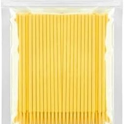 100 pcs Micro Brushes, Microswabs for Eyelash Extensions, Microbrush Applicators Brush, Lash Mascara Wand Cotton Swabs Qtips for Eye Dental Lashes Eyebrow and Personal Care (YELLOW)-image-50