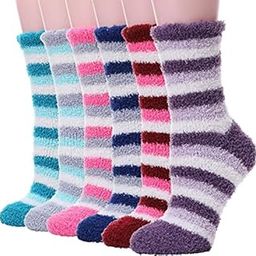 New Women's Colorful Socks Feather Slipper Bed Fuzzy Socks Without Thumb_Multicolour(Pack Of 06,Free Size)-image-16