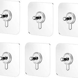 JIALTO 10 Pcs Heavy Duty Adhesive Nail Hooks - Versatile Wall Mount Hooks for Bathroom, Kitchen, and Bedroom - Transparent, Easy Installation Without Drilling-23