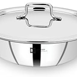 Bergner BE Essentials Triply Stainless Steel 24cm Kadai, 3.1 L Steel Kadhai, Less Oil Use, Healthy Cooking, Faster and Even Heat Distribution, Easy to Clean - Full Induction Bottom and Gas Stove Ready-image-15