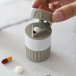 4-in-1 Portable Multifunctional Pill Crusher and Splitter with Round Pill Organizer, Cutter, Powder Grinder, and Medication Storage Compartment - Durable Plastic Material for Daily Use and Travel-8