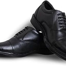 Men's Oxford Lace-Up Shoes, Black, Authentic Mild Leather, Formal Business, Cushioned Insole, UK Size 6-11-image-82