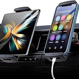 Tablet Holder for Car, Tablet & Phone Holder, 360° Rotatable Mount for Ipad Universal Fit for 6"-15" Devices, Secure Air Vent Mount-30
