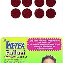 Eyetex Pallavi Sticker Bindi/Pottu|Round|Aloe Vera & Papaya Extracts|Breathable Non-Irritating Velvet Fabric| (Maroon, P0-15 mm)-image-29