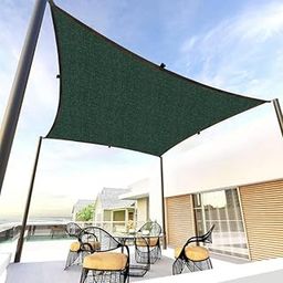 FREXXA- HDPE Fabric Polyester Webbing Sun Shade Sails Shade Net 90% Protection from Sun & UV Rays Ideal for Car Parking, Outdoor Garden, Balcony, Patio, DARK GREEN Color (10 Ft x 6 Ft) Pack of 1 Piece-20