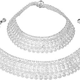 DSH luxury Silver Heavy traditional bridal payal for Women and girls for wedding occasion Size L-picture-34
