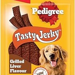Pedigree Tasty Jerky Grilled Liver Flavour Dog Treat, 70 G, Jerky-Style Treats For Bonding, Low-Fat And High-Protein, Adult-18