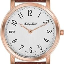 Mathey-Tissot Leather Swiss Made Analog White Dial Men's Watch - Hb611251Spg-image-2