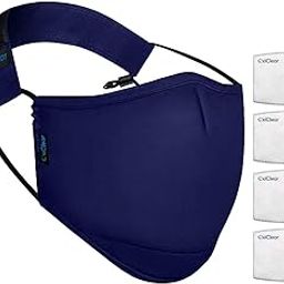 OxiClear N99 Pollution Mask With 4 Activated Carbon Filters, Washable & Reusable, D.R.D.O Certified (No-Valve) (Royal Blue), Unisex-image-7