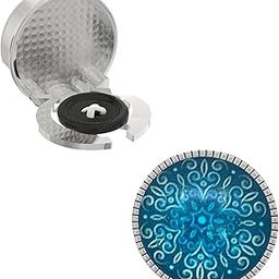 – Snap-on Shirt Button Cover Cufflinks Set for Men -Motifs Design Pattern-45