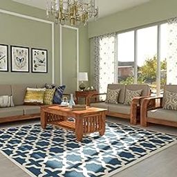 SAAMENIA FURNITURES Wooden 6 Seater Sofa Set for Living Room | Six Seater Sofa for Office & Lounge | 3+2+1 Seater Sofa Sets for Home | Sheesham Wood, Honey-image-93
