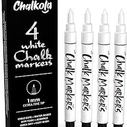 Extra Fine Tip White Chalk Markers (4 Pack 1mm Point) Chalk Pens - White Dry Erase Marker Pen for Blackboard, Chalkboards, Windows, Glass, Bistro, Signs-picture-14