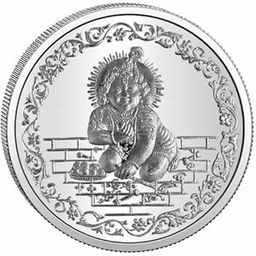 999 Silver Beautiful Krishna/Kanha 10 grams silver coin-image-24