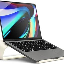 DailyObjects Arete Laptop Stand (Ivory) Portable Compatible with MacBook Notebook Tablet Aluminum Ergonomic Tabletop Laptops Upto 16 inch-image-92