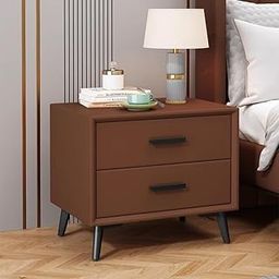 Handcuffs Nightstand Table with 2 Drawers & Standing Legs | Bedside Table for Bedroom | Modern End Table with Storage | Sleek Side Cabinet for Home & Living Room-image-67
