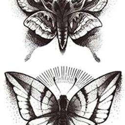 S.A.V.I 3D Temporary Tattoo Black Beautiful Big 2 Butterflies Design Size 21x15 cm, 10 g-image-32