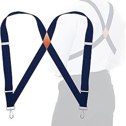 Mens Trucker Side Clip Suspenders Heavy Duty X Back 1.4" Wide Brace Gift-image-58