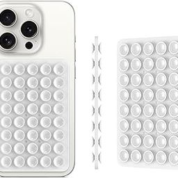 MOSSIME Silicone Double Sided Suction Phone Case Mount, Detachable Hands Free & Strong Grip Holder for Selfies & Videos, Compatible Phones (Pack of 2)(White)-11
