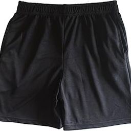 RISH - Sports Black Shorts for Kids Boys and Girls with Side Pockets | Relaxed Fit Dry Fit Fabric Short Pants-image-1