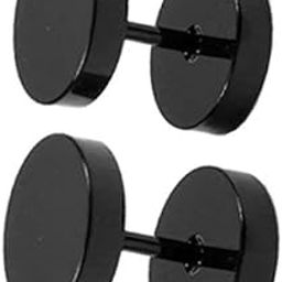 Black Dumble 6MM 316L Stainless Steel Earrings for Men and Boys | Fashion Non Piercing Earrings for Men | Stainless Steel Earrings for Boys-picture-37
