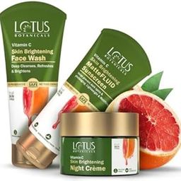 Lotus Botanicals Vitamin C AM to PM Combo Face Wash (100ml) MatteFLUID Sunscreen (75g) Night Crème (50g) (Pack of 3)-image-40