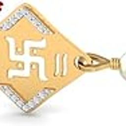 14K Swastik Pearl Gold Rakhi for Brother-image-43