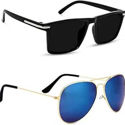 elligator Rectangular Wayfarer Sunglasses for Men & Women | Full-Rim Cover Eyewear for Driving, Cycling, Sports | Lightweight Flexible Optical Frame for All-Day Comfort & Selfies SR.No Solr-9-picture-7