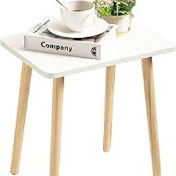 Small Wooden end Table, Side Table, or Accent Table for Living Room, Bedroom, or Balcony Contemporary Side Tables for Areas Easy Assembly, Home Decor (White)-image-64