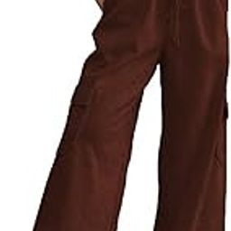 Women Drawstring Cargo Pants Women's & Girl's Solid High Weist Relaxed Fit Cargo Pants/Trousers with 4 Side Pockets Soft, Lightweight Breathable Comfort Fashionable-image-87