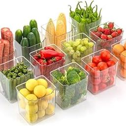 UCRAVO 6Pcs Acrylic Refrigerator Side Door Storage Box Organizer, Dingrich Fridge Side Door Storage Containers Plastic Organizer Bins, Pantry Kitchen Organization Food Crisper Sorting Storage Shelves-image-32