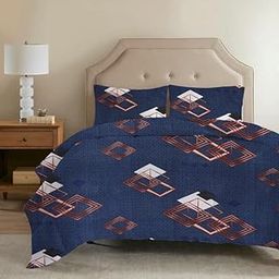 BSB HOME 220 GSM Microfiber Reversible AC Comforter/Blanket for Winter/Quilt/Duvets for King Size Double Bed (230"X250" cm, Blue & Brown)-image-27