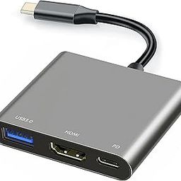 USB C to HDMI Multiport Adapter with Charging Port, HDMI to USB C Hub Adapter for Monitor to Laptop, USB-C to USB 3.0 Adapter 10Gbps, USBC HDMI Adapter 4K Converter for Mac iPad pro MacBook Chromebook-14