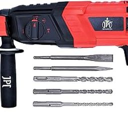 Jpt -26H Sds-Plus 26Mm Pro Heavy Rotary Hammer | 1050W | 1200 Rpm | 3.0 Joules | 4900 Bpm | 4 Functions | Ss Depth Gauge | Auxiliary Handle | Forward & Reverse - Black-16