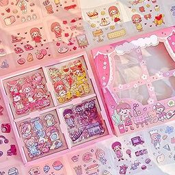 FunBlast Pvc Baby Theme Kawaii Stickers -100 Sheets Cute Washi Stickers For Project, Japanese Style Girls Sticker Set, Stationery Item For Kids, Journals, Scrapbooking, Diy Arts And Crafts, Removable-22