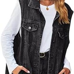 Loose Fit Sleeveless Denim Vest Jacket For Women | Button-Front Casual Layer-image-52