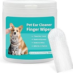 50 Pcs Pet Wet Wipes, Disposable Pet Cleaning Finger Cover Cot Wipes Dog Cat Ear Cleaning Cover Finger Wet Wipes, Non-Woven Ear Cleaning Wet Wipes Protecting Cat Dog Ear Health-image-72
