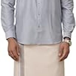 Men Full Sleeves Shirt With Matching Border Tissue Dhoti Set-image-73