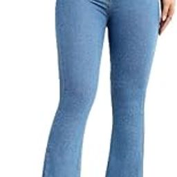 Women's High Waist Bootcut Flared Jeans | Wide Leg Bell Bottom Denim | Stretchy & Stylish Retro Look | Available in 3 Trendy Colors-image-30