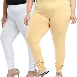 Women's Cotton Lycra Ruby Full Length Plus Size Leggings | Combo Churidar Ultra Soft Legging for Women-picture-1