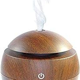 ARURA Wooden Round Portable Aroma Air Mist Diffuser Humidifier Purifier With LED Light For Home, Office, Bedroom, Room, Car, Spa, Travel (9.8X10 CM) with USB Cable-image-61