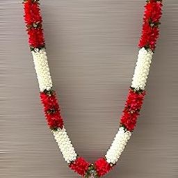 Garland Artificial Flower or Mala for God Photo Frame Home Decoration Multipurpose and White 36 Inch in Length-Red-image-62