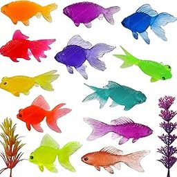 FunBlast Little Cute Fish Toys Pack of 12 Pcs Aquatic Animal Toy for Kids, Marine Animal Figure Playing Set, Sea Creatures Action Toys for 3+ Years Old Boys, Girls-2