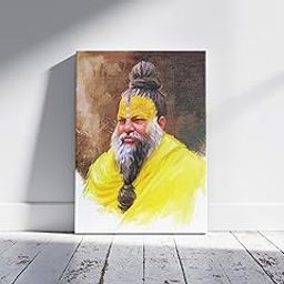 Frame Full Of Memories Premanand Ji Maharaj Canvas Wall Art - 14x20 Inch- Ready-to-Hang Premium Canvas for Home Temple Meditation Room Décor-image-91