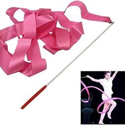 ELBME® 5 PCS 4 m Artistic Color Gymnastics Ribbon Dance Props Children Toys | Pink-image-2