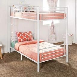 Home & Garden Swing Twin Metal Bedroom Space Saving Design Bunk Single Bed, Paint Finish White (Painted)-image-7